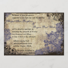 ブルーバラヴィンテージウェディング招待状 招待状