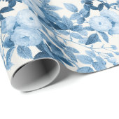 ブルーバラヴィンテージ植物園 ラッピングペーパー (ロールコーナー)