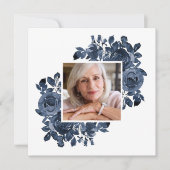 ブルーバラ写真葬儀悔やみや弔慰 サンキューカード (正面)