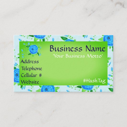 ブルーバラ及びグリーン名刺 割引カード (正面)