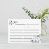 ブルーバラ植物学ブライダルシャワーレシピカード エンクロージャーカード (スタンド正面)