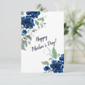 ブルーバラ水彩マザーズデイカード サンキューカード (スタンド正面)