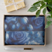 ブルーバラ油彩画デコページ 薄葉紙 (ギフト)