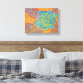 ブルーバラ油彩画 キャンバスプリント (インサイチュ (寝室))