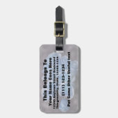 ブルーバラ着色花束 ラゲッジタグ (正面縦)