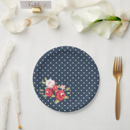 ブルーバラ紙プレート ペーパープレート