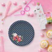 ブルーバラ紙プレート ペーパープレート (パーティー)