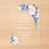 ブルーバラ結婚フローラ アクリル招待状 (正面)