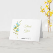 ブルーバラ結婚ブズサンキューカード カード (黄色い花)