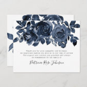 ブルーバラ葬儀記念ありがとう サンキューカード (正面/裏面)