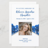 ブルーバラ葬儀記念カード | 5.5 x 8.5インチ (正面/裏面)