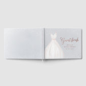 ブルーバラ金ゴールドエレガントグリッターブライダルシャワー ゲストブック (全面)