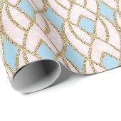 ブルーバラ金ゴールドグリッターバロックアントニエッタグラム ラッピングペーパー (ロールコーナー)
