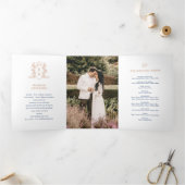 ブルーバラ金ゴールドホワイトフォトクラウンモノグラム結婚ズ 三つ折りプログラム (内部)