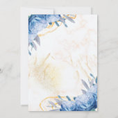 ブルーバラ金ゴールドマーブル結婚式招待状 招待状 (裏面)