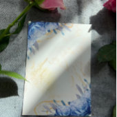 ブルーバラ金ゴールドマーブル結婚式招待状 招待状