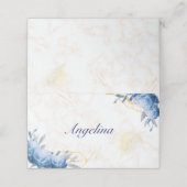 ブルーバラ金ゴールド大理石折り畳み座席表 プレイスカード (外部開封)