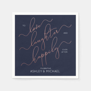 ブルーバラ金ゴールド婚約パーティの後に幸せに スタンダードカクテルナプキン