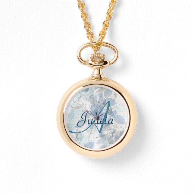 ブルーバラ高級モノグラム 腕時計 (正面)