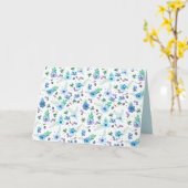 ブルーバラ カード (黄色い花)