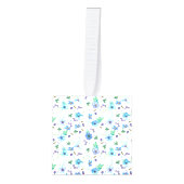 ブルーバラ キューブオーナメント (正面)