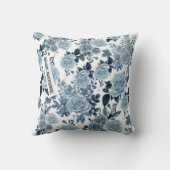 ブルーバラ クッション (裏面)