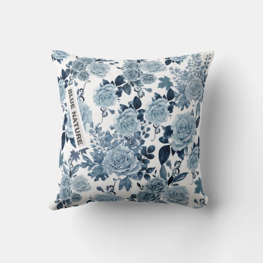 ブルーバラ クッション (裏面)