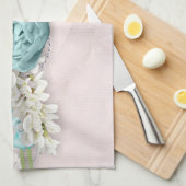 ブルーバラ&クラウンフローラブーケ キッチンタオル (四つ折り)
