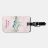 ブルーバラ&クラウンフローラブーケ ラゲッジタグ (正面横)