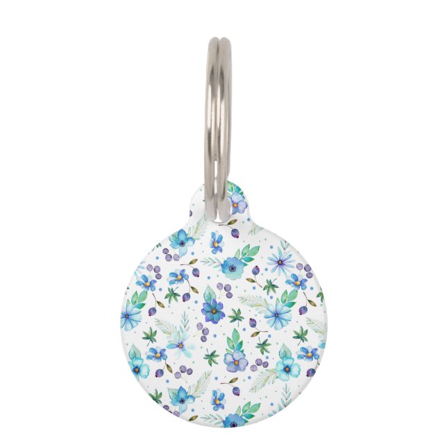 ブルーバラ ペット　ネームタグ (正面)