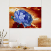 ブルーバラ ポスター (キッチン)