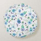 ブルーバラ ラウンドクッション (裏面)