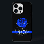 ブルーバラ | Blue Line警察官の妻カスタム iPhone 14 Pro Maxケース<br><div class="desc">警察のプライドを示すために警察官である必要はない結婚したし、毎日その生活をオンラインにする人になることができる。このプライドを、この薄い青い線と青いケースと自分の名前をカスタムするで世界に表示。</div>