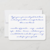 ブルーバラRSVPパーソナライズされたバラカード 招待状 (裏面)