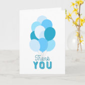ブルーバルーンありがとう カード (黄色い花)