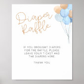 ブルーバルーンおむつラッフルサイン ポスター (正面)