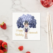 ブルーバルーンアーチ体操バースデーパーティー スタンダードカクテルナプキン (インサイチュ)