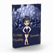 ブルーバルーンアーチ体操バースデーパーティー フォトブロック (左)