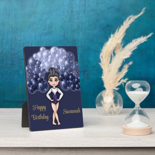 ブルーバルーンアーチ体操バースデーパーティー フォトプラーク (側面)