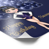 ブルーバルーンアーチ体操バースデーパーティー フォトプリント            (角)