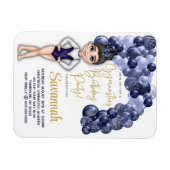 ブルーバルーンアーチ体操バースデーパーティー マグネット (横)