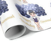 ブルーバルーンアーチ体操バースデーパーティー ラッピングペーパー (ロールコーナー)