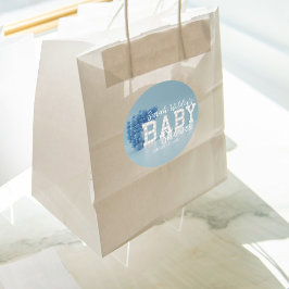 ブルーバルーンアーチ少年の赤ちゃんシャワーステッカー ラウンドシール