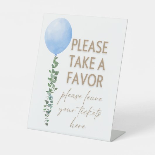 ブルーバルーンウォーター色ボーイベビーシャワー台座 台座サイン (正面)