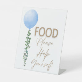 ブルーバルーンウォーター色ボーイベビーシャワー台座 台座サイン