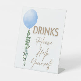 ブルーバルーンウォーター色ボーイベビーシャワー台座 台座サイン