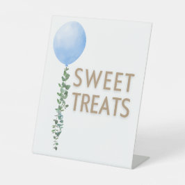 ブルーバルーンウォーター色ボーイベビーシャワー台座 台座サイン