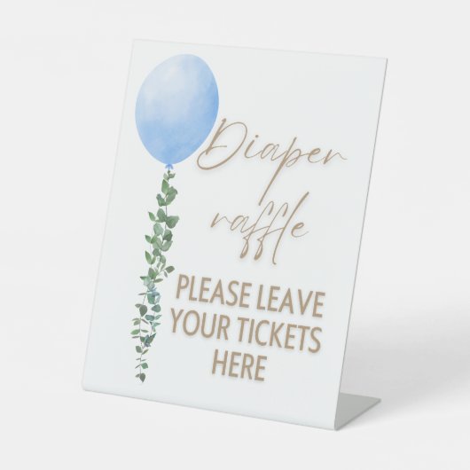 ブルーバルーンウォーター色ボーイベビーシャワー台座 台座サイン (正面)
