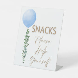 ブルーバルーンウォーター色ボーイベビーシャワー台座 台座サイン