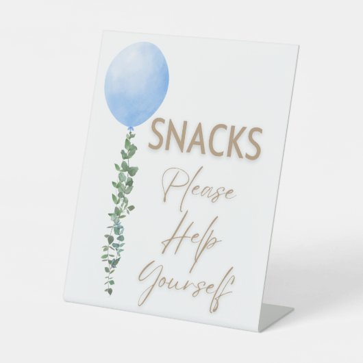 ブルーバルーンウォーター色ボーイベビーシャワー台座 台座サイン (正面)